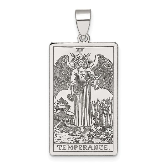 Sterling Silver Temperance Tarot Card Pendant QC11524