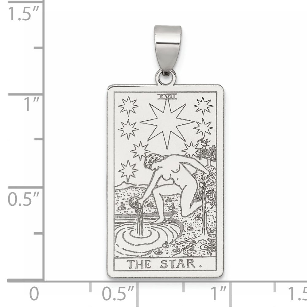 Sterling Silver The Star Tarot Card Pendant QC11527
