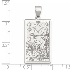 Sterling Silver The Star Tarot Card Pendant QC11527