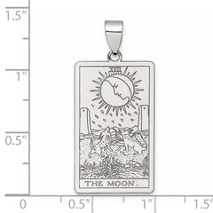 Sterling Silver The Moon Tarot Card Pendant QC11528