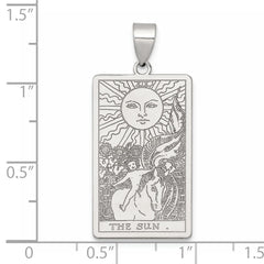 Sterling Silver The Sun Tarot Card Pendant QC11529