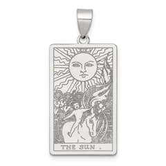Sterling Silver The Sun Tarot Card Pendant QC11529
