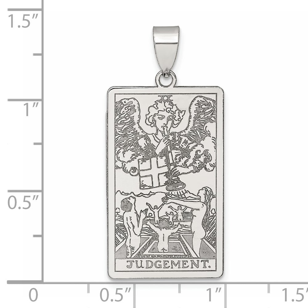 Sterling Silver Judgement Tarot Card Pendant QC11530