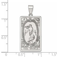 Sterling Silver The World Tarot Card Pendant QC11531