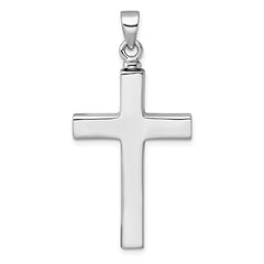 Sterling Silver Rhodium-plated Polished Latin Cross with Enameled Heart Ash Holder Pendant QC11532