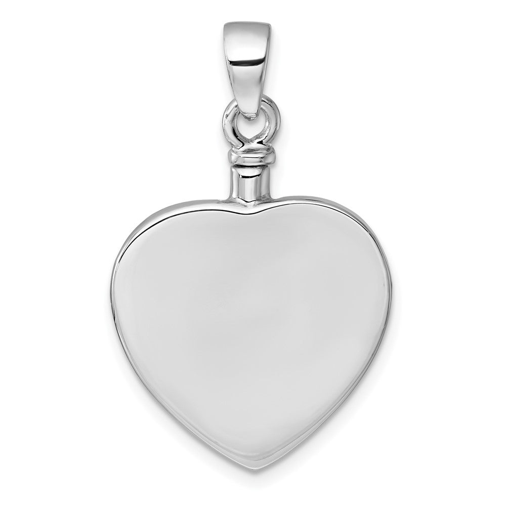 Sterling Silver Rhodium-plated Polished Enameled ALWAYS IN MY HEART Ash Holder Pendant QC11534