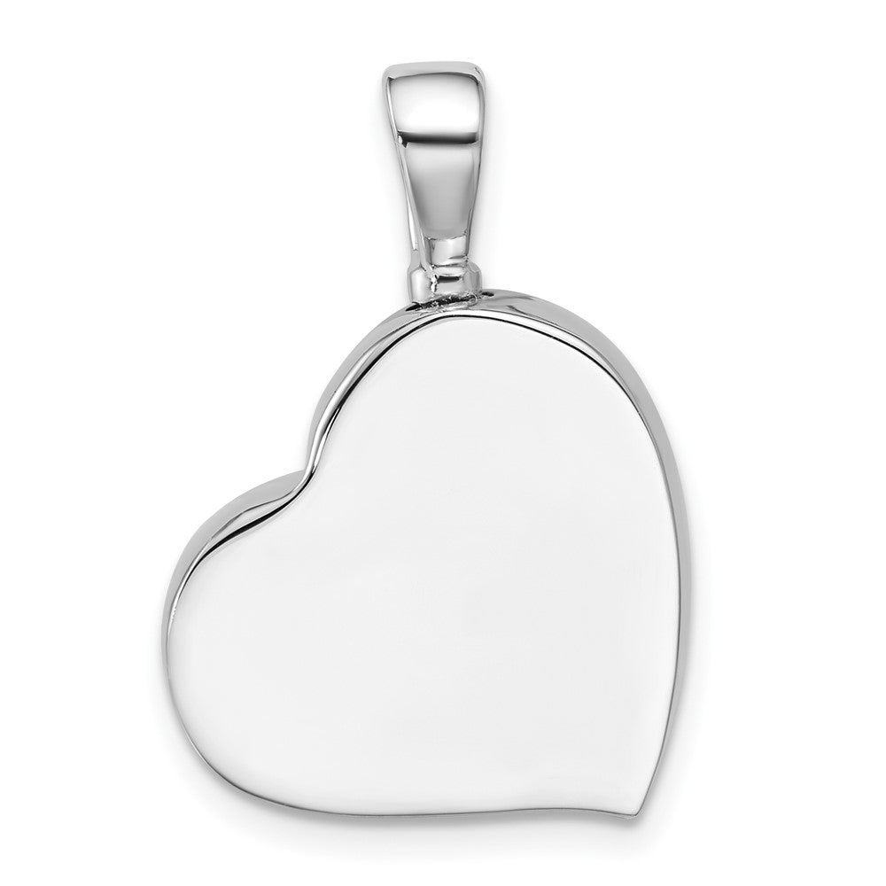 Sterling Silver Rhodium-plated Polished CZ Heart Ash Holder Pendant QC11535