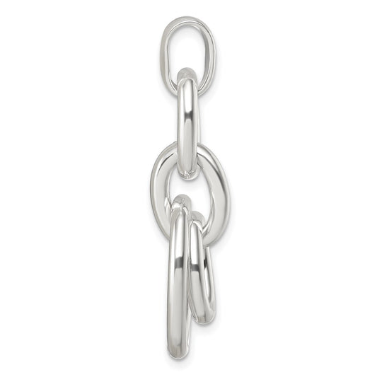 Sterling Silver Moveable Oval Links Pendant QC11540