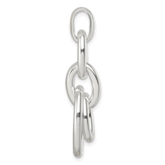 Sterling Silver Moveable Oval Links Pendant QC11540