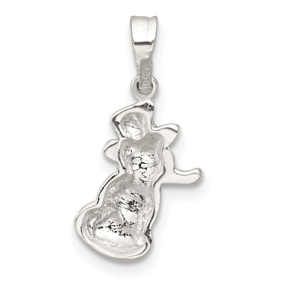 Sterling Silver Polished and Enameled Snowman Charm QC11558