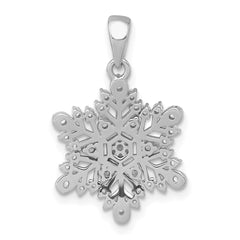 Sterling Silver Rhodium-plated Polished CZ Snowflake Pendant QC11560