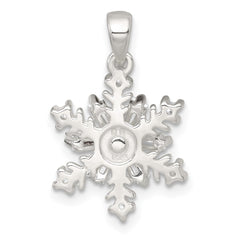 Sterling Silver Polished CZ Snowflake Pendant QC11562