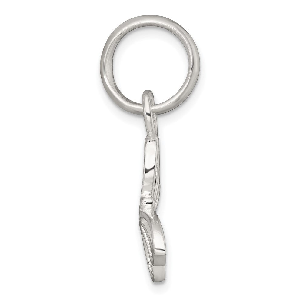 Sterling Silver Polished Cut-out Butterfly Pendant QC11569