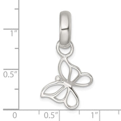 Sterling Silver Polished Cut-out Butterfly Pendant QC11569