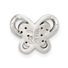 Sterling Silver Antiqued Marcasite Butterfly Chain Slide Pendant QC11571