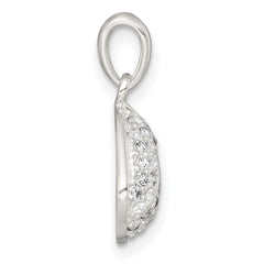 Sterling Silver Polished CZ Shell Pendant QC11584