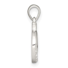 Sterling Silver Polished Pink and White CZ Cut-out Whale Pendant QC11586