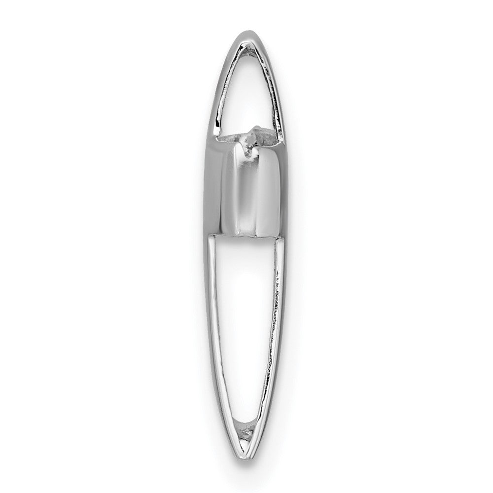 Sterling Silver Rhodium-plated Polished 3D Latin Cross Chain Slide Pendant QC11600