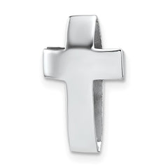 Sterling Silver Rhodium-plated Polished 3D Latin Cross Chain Slide Pendant QC11600