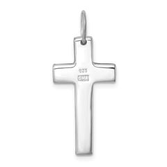 Sterling Silver Rhodium-plated Polished Solid Latin Cross Pendant QC11601