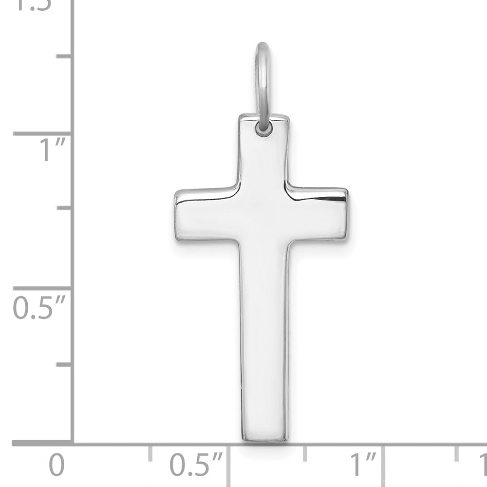 Sterling Silver Rhodium-plated Polished Solid Latin Cross Pendant QC11601