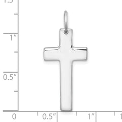 Sterling Silver Rhodium-plated Polished Solid Latin Cross Pendant QC11601