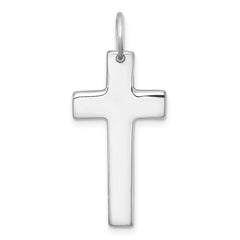 Sterling Silver Rhodium-plated Polished Solid Latin Cross Pendant QC11601