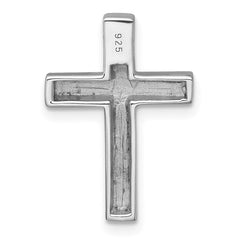 Sterling Silver Rhodium-plated Polished Enameled Latin Cross Chain Slide Pendant QC11602
