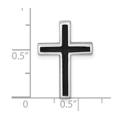 Sterling Silver Rhodium-plated Polished Enameled Latin Cross Chain Slide Pendant QC11602