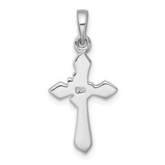 Sterling Silver Rhodium-plated Polished Cross With Dove Pendant QC11617
