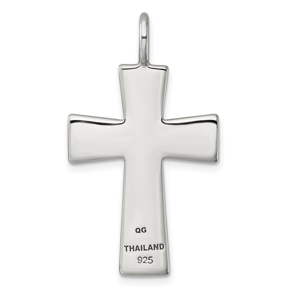 Sterling Silver Antiqued Polished Celtic Knot Cross Pendant QC11623