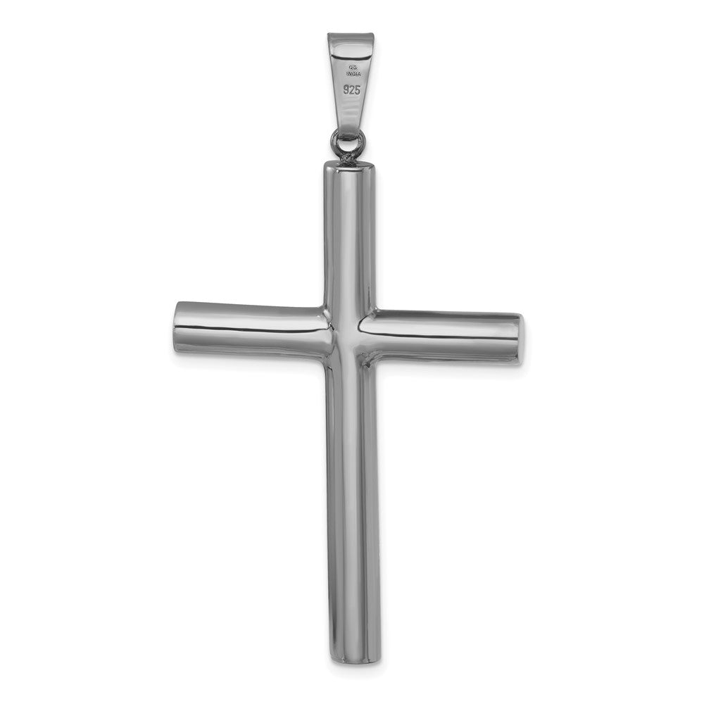 Sterling Silver Ruthenium-plated Polished Hollow Latin Cross Pendant QC11639