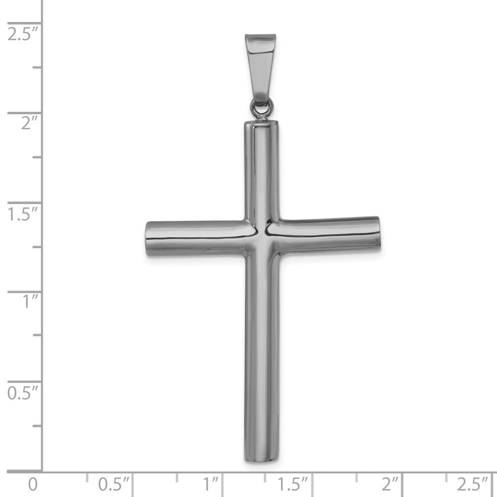 Sterling Silver Ruthenium-plated Polished Hollow Latin Cross Pendant QC11639