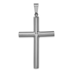 Sterling Silver Ruthenium-plated Polished Hollow Latin Cross Pendant QC11639