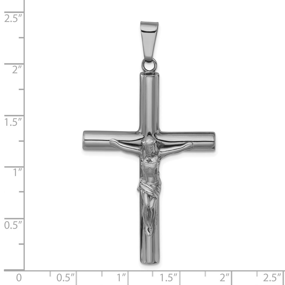 Sterling Silver Ruthenium-plated Polished Crucifix Pendant QC11649