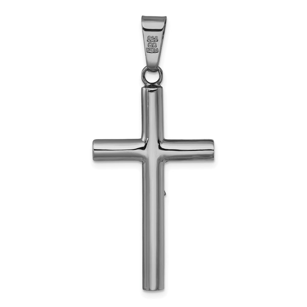 Sterling Silver Ruthenium-plated Polished Crucifix Pendant QC11650