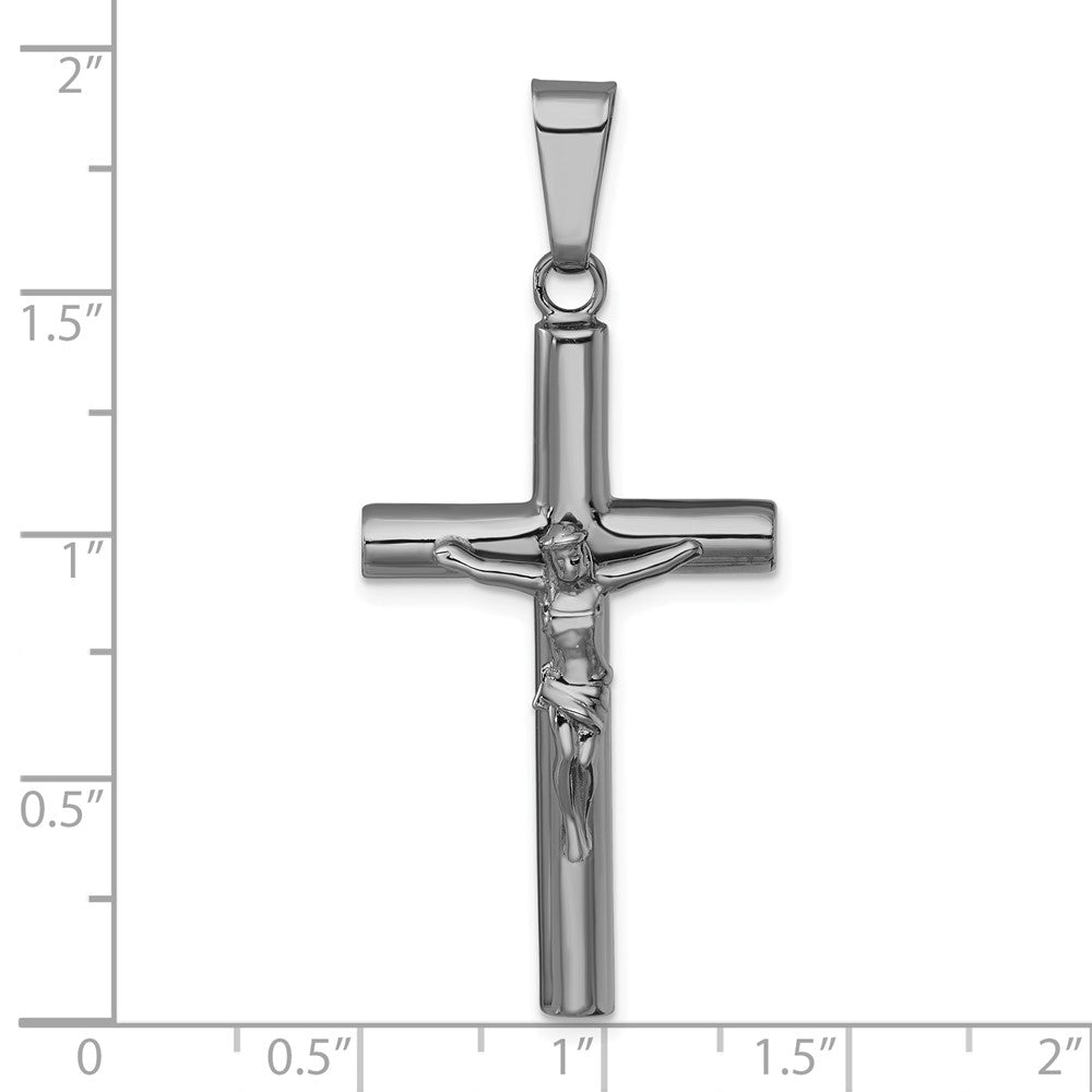 Sterling Silver Ruthenium-plated Polished Crucifix Pendant QC11650