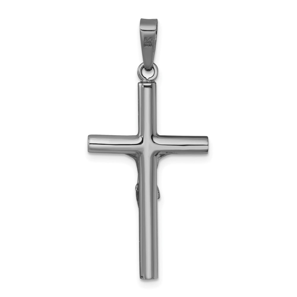 Sterling Silver Ruthenium-plated Polished Crucifix Pendant QC11651