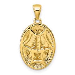 Sterling Silver Gold-tone and Rhodium-plated Polished Miraculous Medal Pendant QC11657
