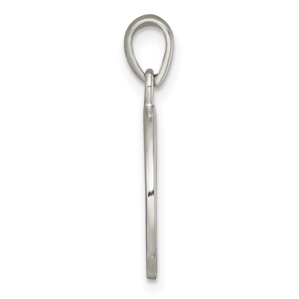 Sterling Silver Polished Black Enamel EVERY DAY IS A GIFT FROM GOD Cut Out Cross Disc Pendant QC11658