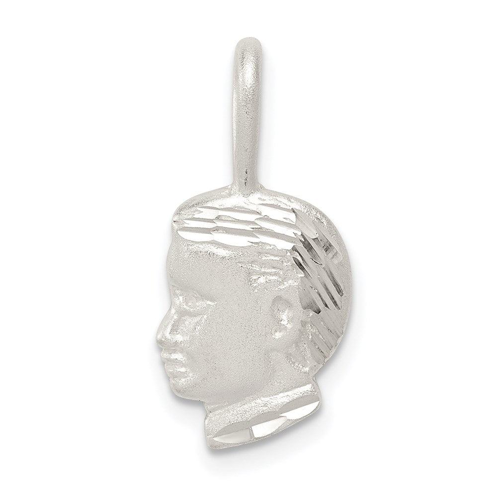 Sterling Silver Boy Head Charm QC1484