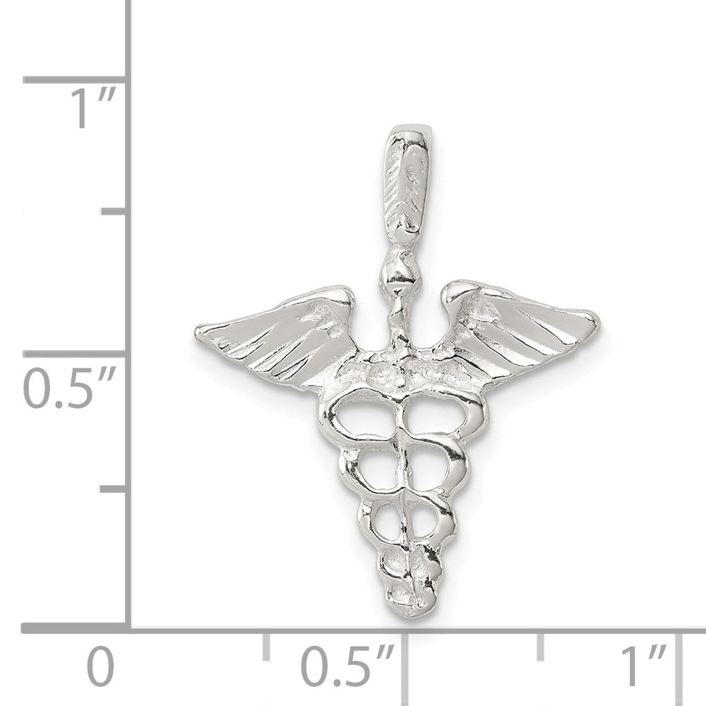 Sterling Silver Caduceus Charm QC153
