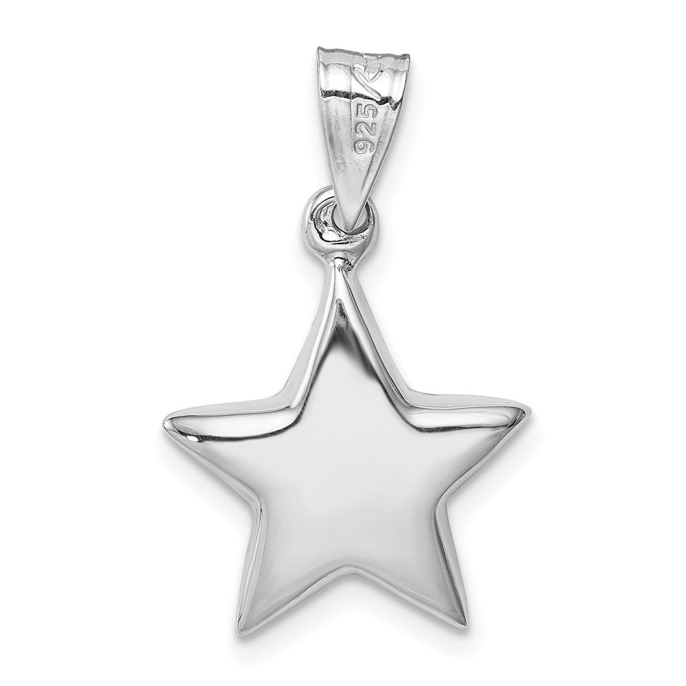Sterling Silver Rhodium-plated Star Charm QC1564