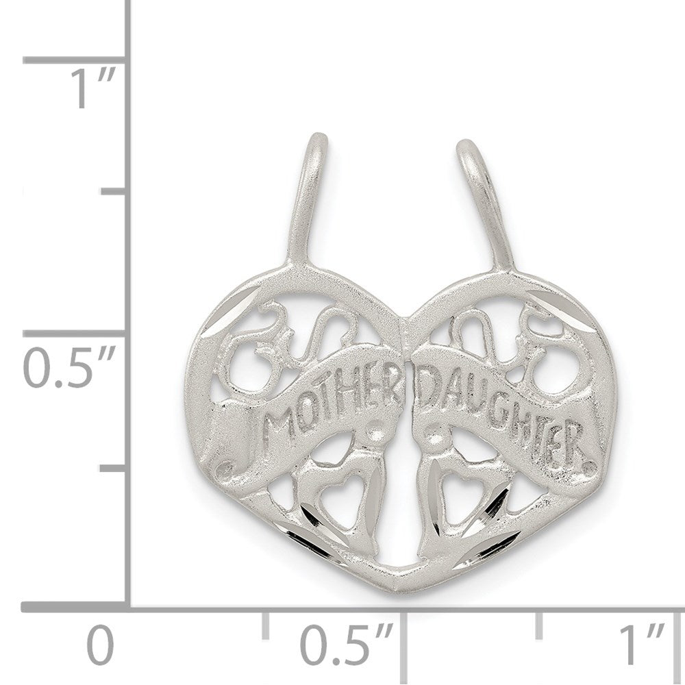 Sterling Silver Mother Daughter 2-piece break apart Charm QC1583