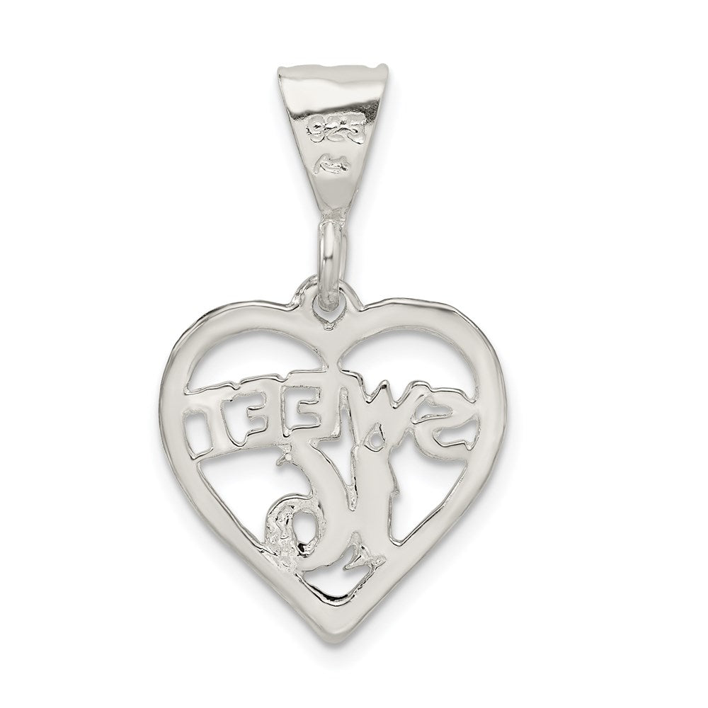 Sterling Silver HEART SWEET 16 Charm QC1592