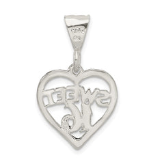 Sterling Silver HEART SWEET 16 Charm QC1592