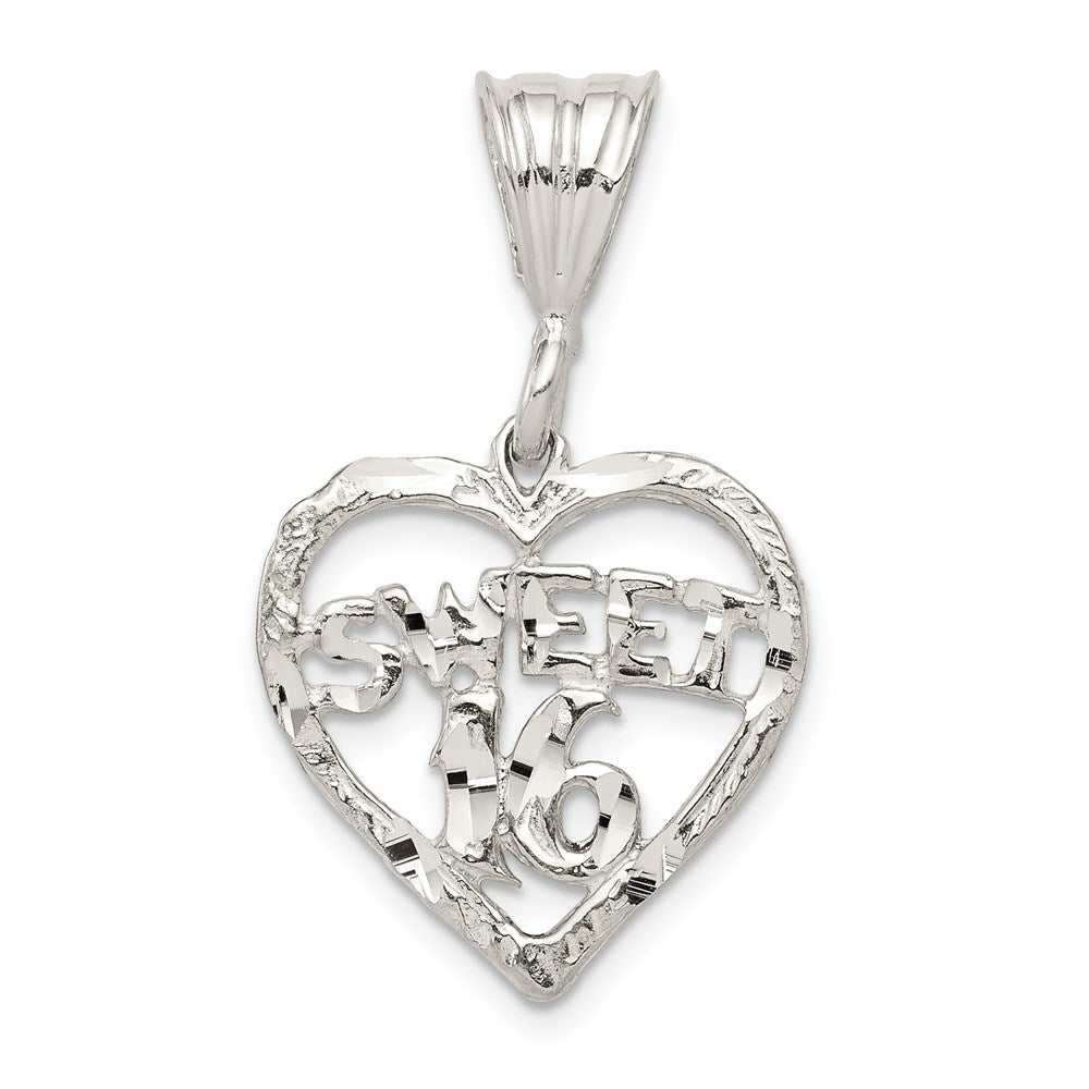 Sterling Silver HEART SWEET 16 Charm QC1592