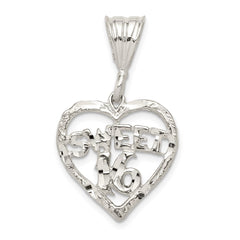 Sterling Silver HEART SWEET 16 Charm QC1592
