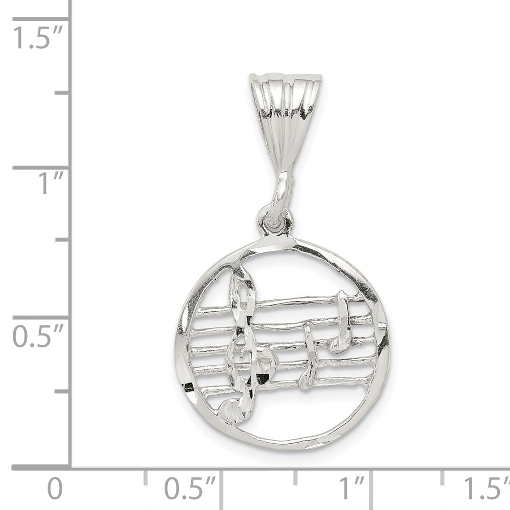 Sterling Silver Music Staff Charm QC1619
