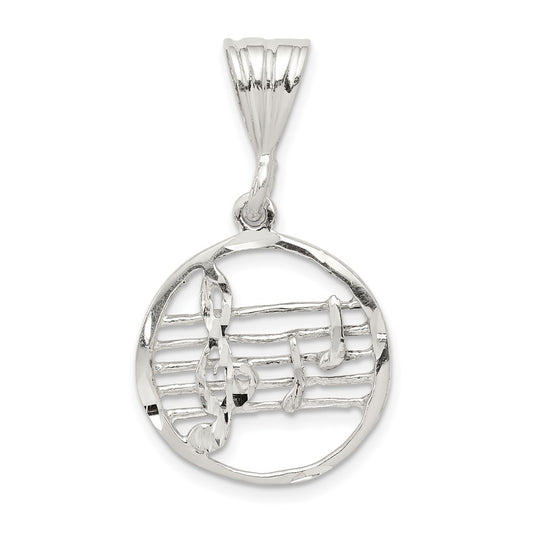 Sterling Silver Music Staff Charm QC1619